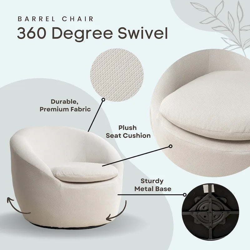 Poltrona a pozzetto girevole moderna Winnie di Roundhill Furniture