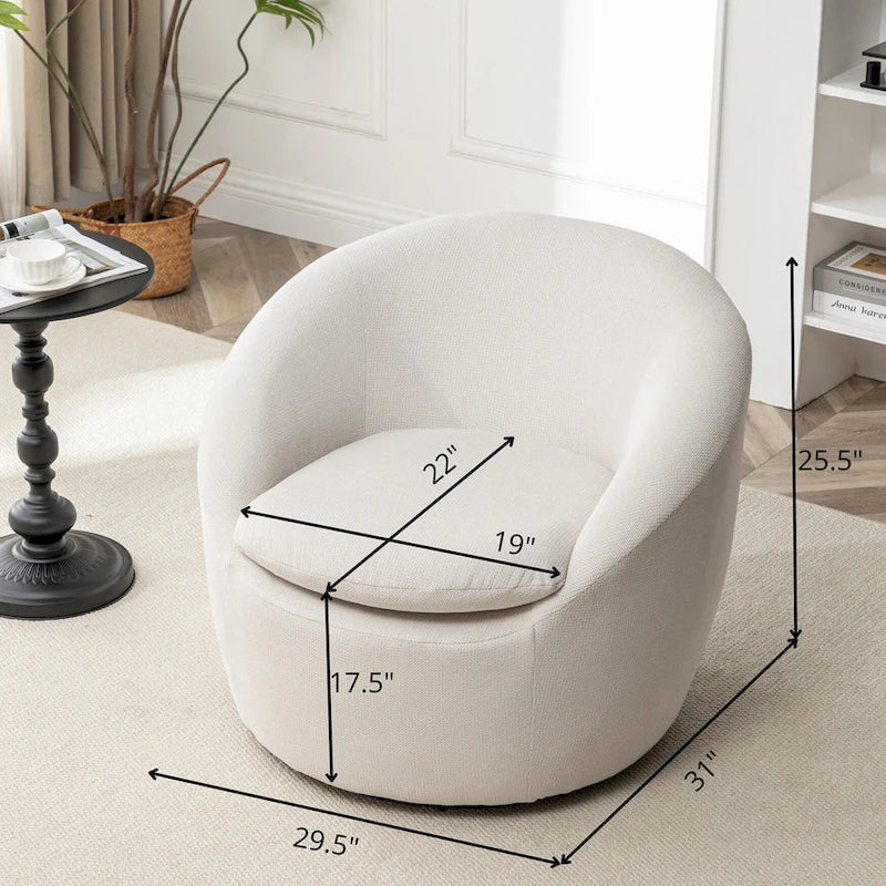 Poltrona a pozzetto girevole moderna Winnie di Roundhill Furniture