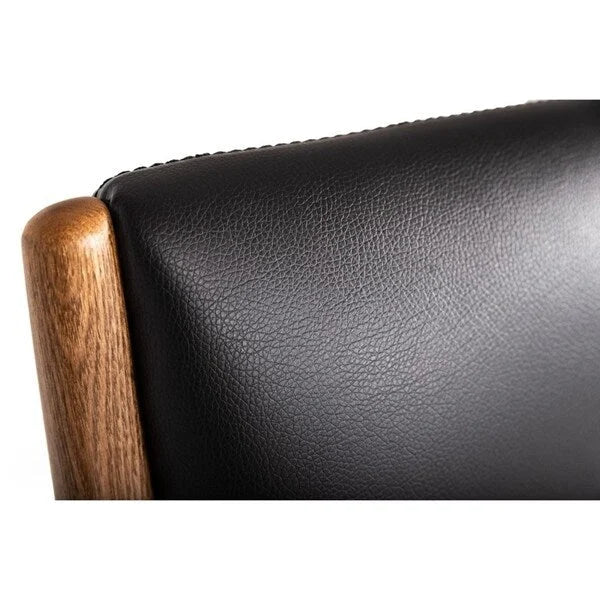 Modrest Fulton moderne zwarte loungefauteuil met voetenbank