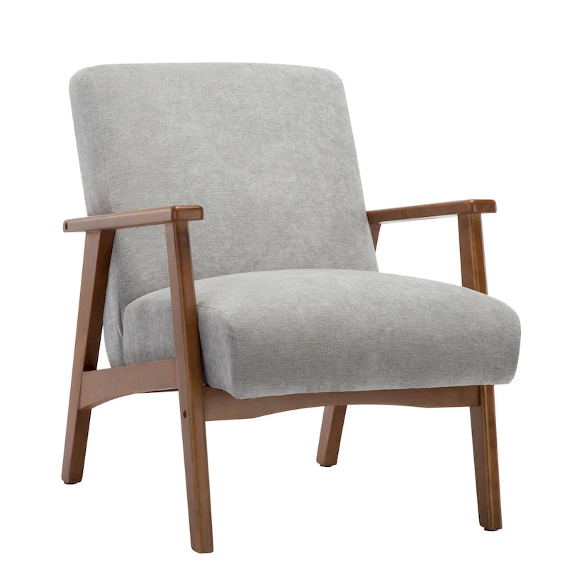 Porthos Home Sena Accent Chair With Wooden Legs & Suede Upholstery