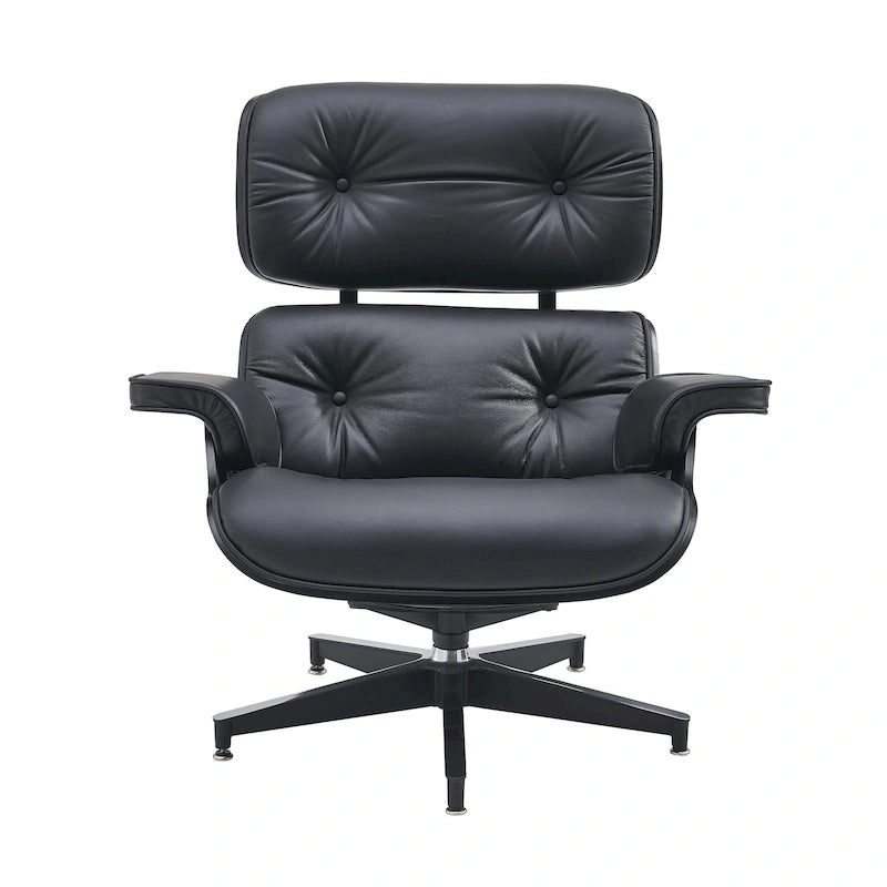 Sillón reclinable de cuero de estilo moderno de mediados de siglo