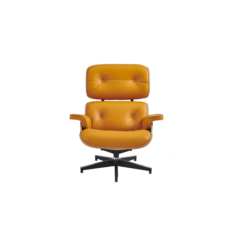 Sillón reclinable de cuero de estilo moderno de mediados de siglo