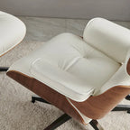 Ledersessel im modernen Mid-Century-Stil, Relaxsessel mit Liegefunktion