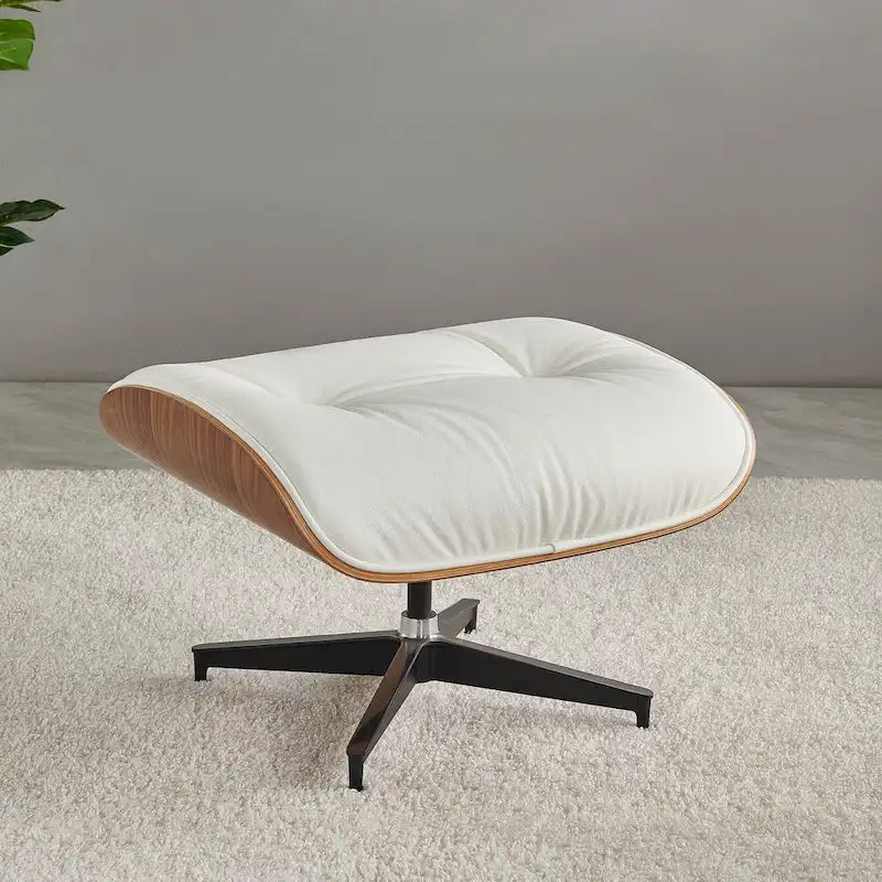 Ledersessel im modernen Mid-Century-Stil, Relaxsessel mit Liegefunktion