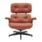 Ledersessel im modernen Mid-Century-Stil, Relaxsessel mit Liegefunktion
