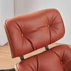 Ledersessel im modernen Mid-Century-Stil, Relaxsessel mit Liegefunktion