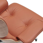 Ledersessel im modernen Mid-Century-Stil, Relaxsessel mit Liegefunktion