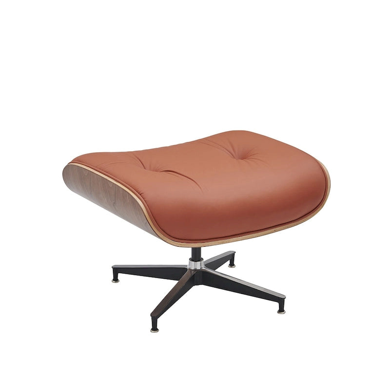 Ledersessel im modernen Mid-Century-Stil, Relaxsessel mit Liegefunktion