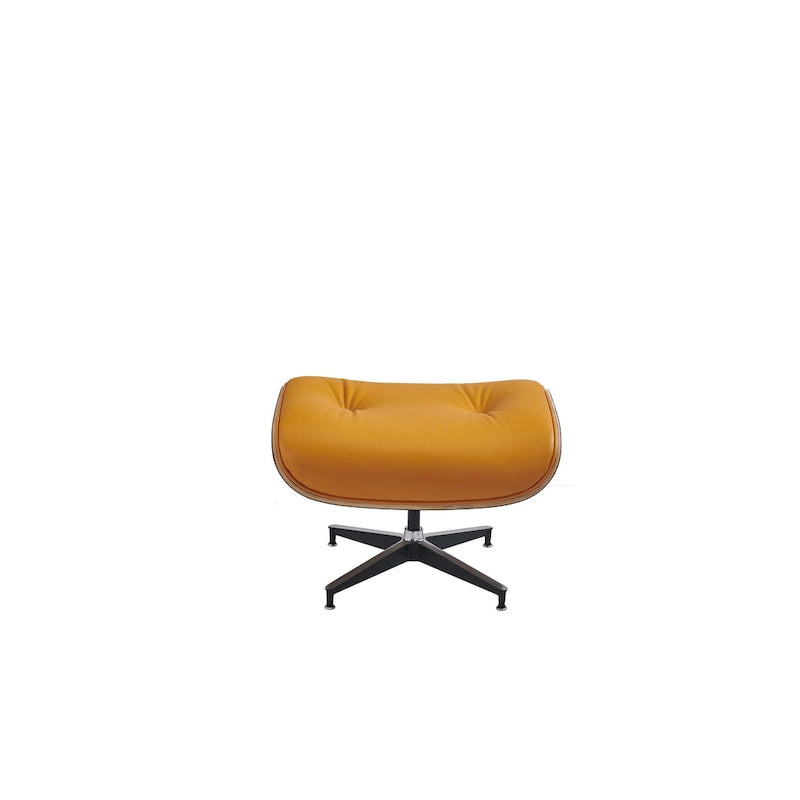 Ledersessel im modernen Mid-Century-Stil, Relaxsessel mit Liegefunktion