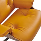 Ledersessel im modernen Mid-Century-Stil, Relaxsessel mit Liegefunktion