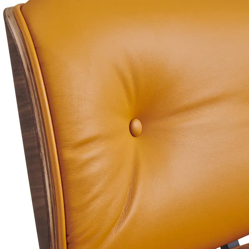 Ledersessel im modernen Mid-Century-Stil, Relaxsessel mit Liegefunktion