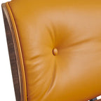 Ledersessel im modernen Mid-Century-Stil, Relaxsessel mit Liegefunktion