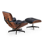 Ledersessel im modernen Mid-Century-Stil, Relaxsessel mit Liegefunktion