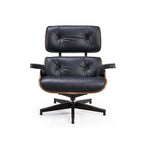 Ledersessel im modernen Mid-Century-Stil, Relaxsessel mit Liegefunktion