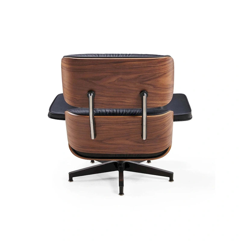 Ledersessel im modernen Mid-Century-Stil, Relaxsessel mit Liegefunktion
