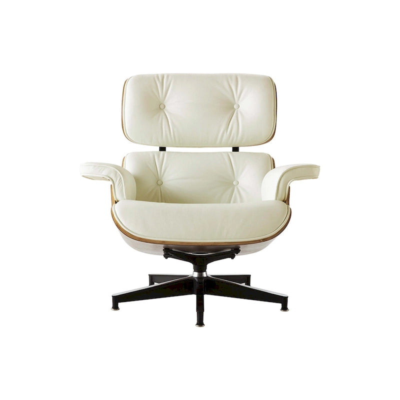 Ledersessel im modernen Mid-Century-Stil, Relaxsessel mit Liegefunktion