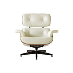 Ledersessel im modernen Mid-Century-Stil, Relaxsessel mit Liegefunktion
