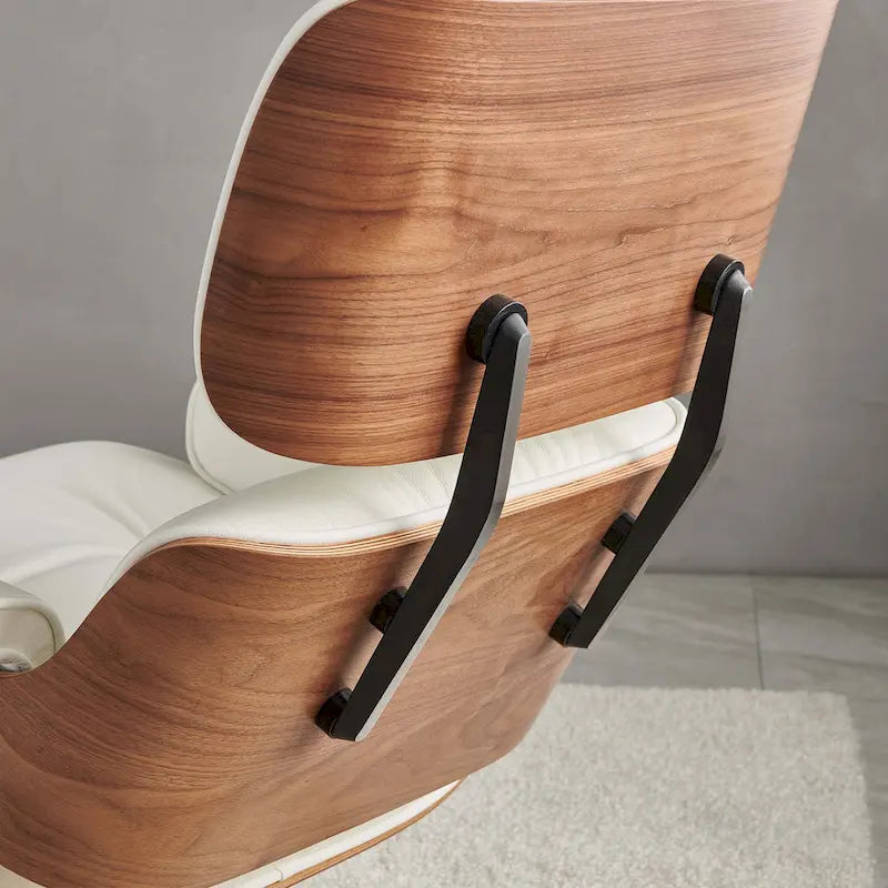 Ledersessel im modernen Mid-Century-Stil, Relaxsessel mit Liegefunktion