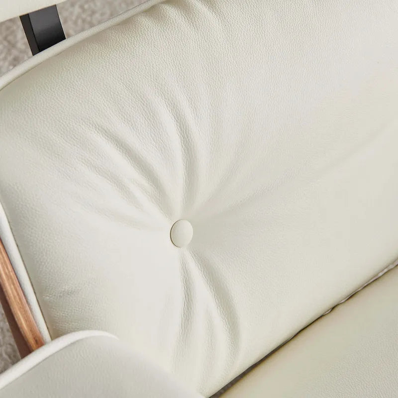 Ledersessel im modernen Mid-Century-Stil, Relaxsessel mit Liegefunktion