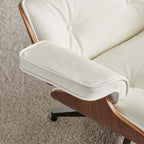 Ledersessel im modernen Mid-Century-Stil, Relaxsessel mit Liegefunktion