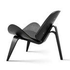 Mid-Century Style Shell Chair Upholstered Leather Lounge Chair