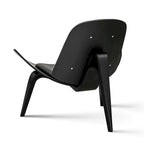 Mid-Century Style Shell Chair Upholstered Leather Lounge Chair