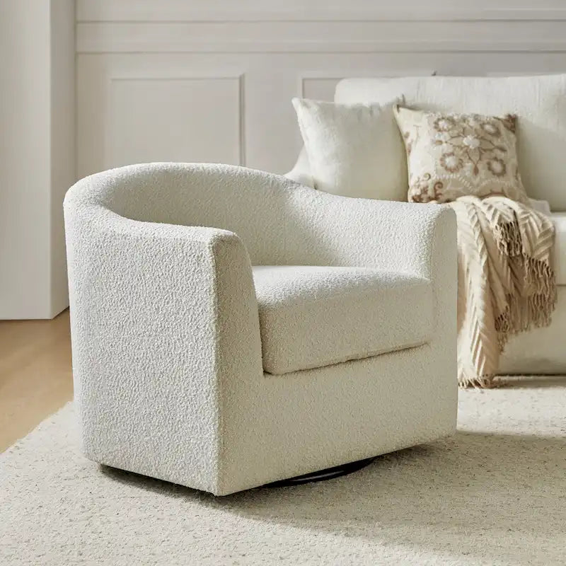 Rita moderne ergonomische draaibare kuipstoel met bouclébekleding van HULALA HOME