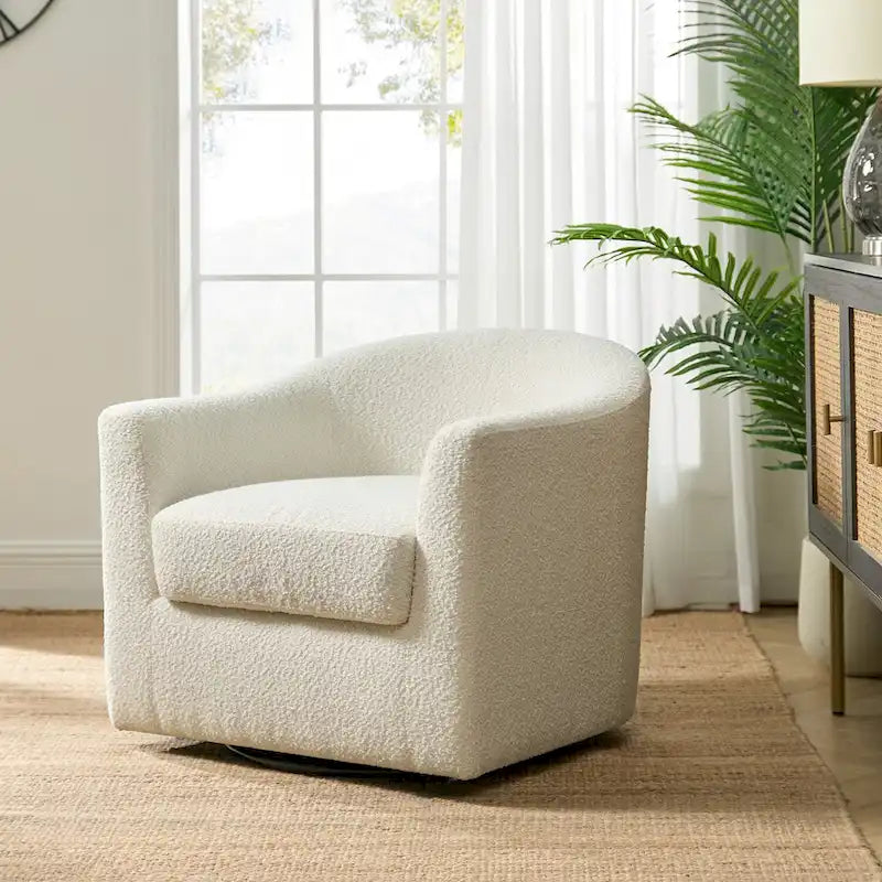 Rita moderne ergonomische draaibare kuipstoel met bouclébekleding van HULALA HOME