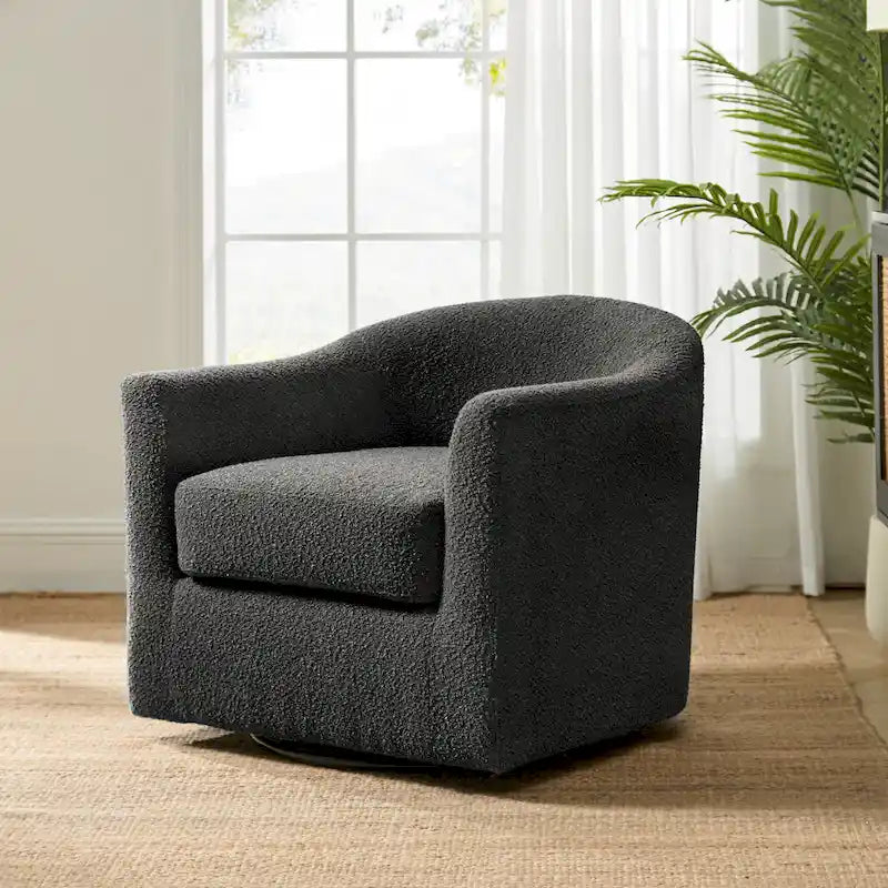Rita moderne ergonomische draaibare kuipstoel met bouclébekleding van HULALA HOME