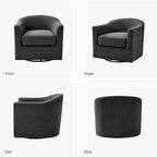 Rita moderne ergonomische draaibare kuipstoel met bouclébekleding van HULALA HOME