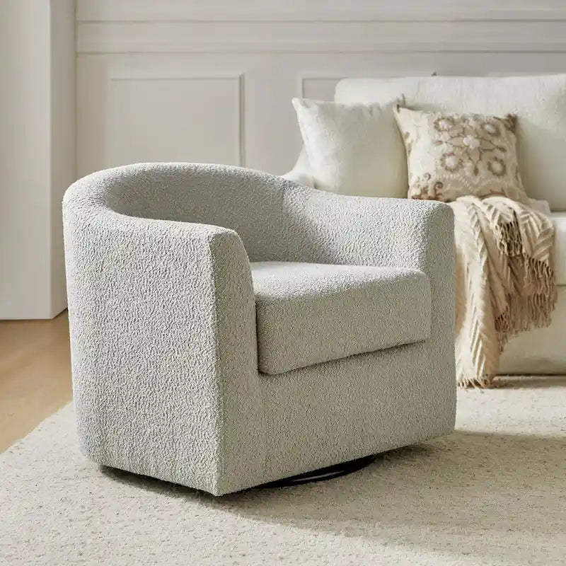 Rita moderne ergonomische draaibare kuipstoel met bouclébekleding van HULALA HOME