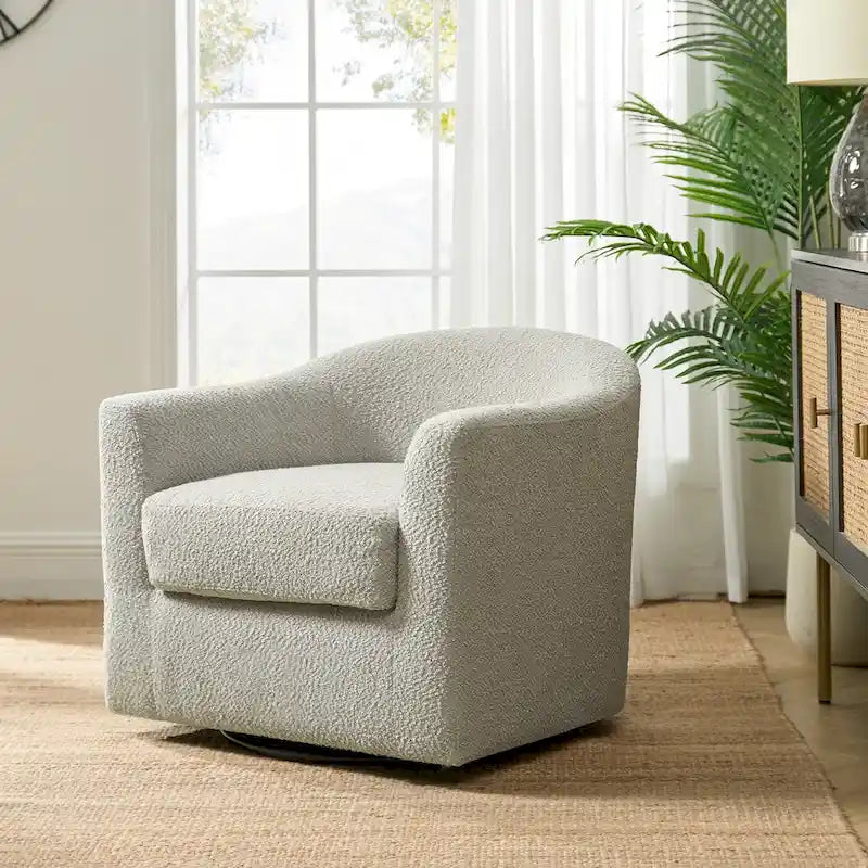 Rita moderne ergonomische draaibare kuipstoel met bouclébekleding van HULALA HOME