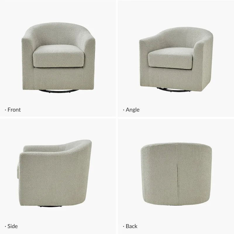 Rita moderne ergonomische draaibare kuipstoel met bouclébekleding van HULALA HOME
