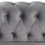 Morden Fort Velvet Chesterfield Club Chair,Button Tufted Upholstered Armchair with Nailhead and Solid Wood Legs for Living Room