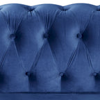 Morden Fort Velvet Chesterfield Club Chair,Button Tufted Upholstered Armchair with Nailhead and Solid Wood Legs for Living Room
