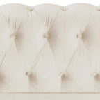 Morden Fort Velvet Chesterfield Club Chair,Button Tufted Upholstered Armchair with Nailhead and Solid Wood Legs for Living Room