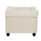 Morden Fort Velvet Chesterfield Club Chair,Button Tufted Upholstered Armchair with Nailhead and Solid Wood Legs for Living Room