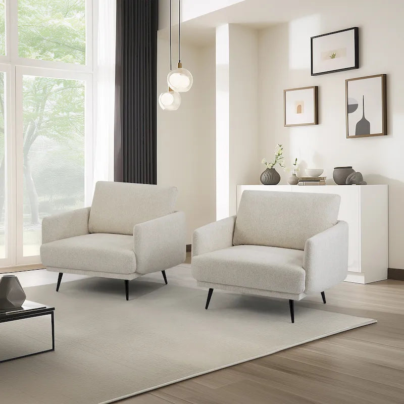 Sillón extragrande Karaka de 37.5W, sofá de descanso y silla decorativa (juego de 2)