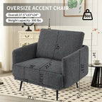 Karaka 37.5W Oversized Armchair Leisure Sofa Accent Chair (Set of 2)