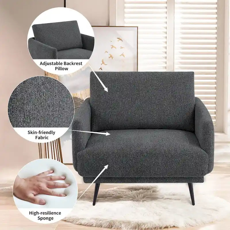 Karaka 37.5W Oversized Armchair Leisure Sofa Accent Chair (Set of 2)
