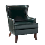 Angeles Mid-century Modern Ergonomic Vegan Leather Armchair with Wingback by HULALA HOME