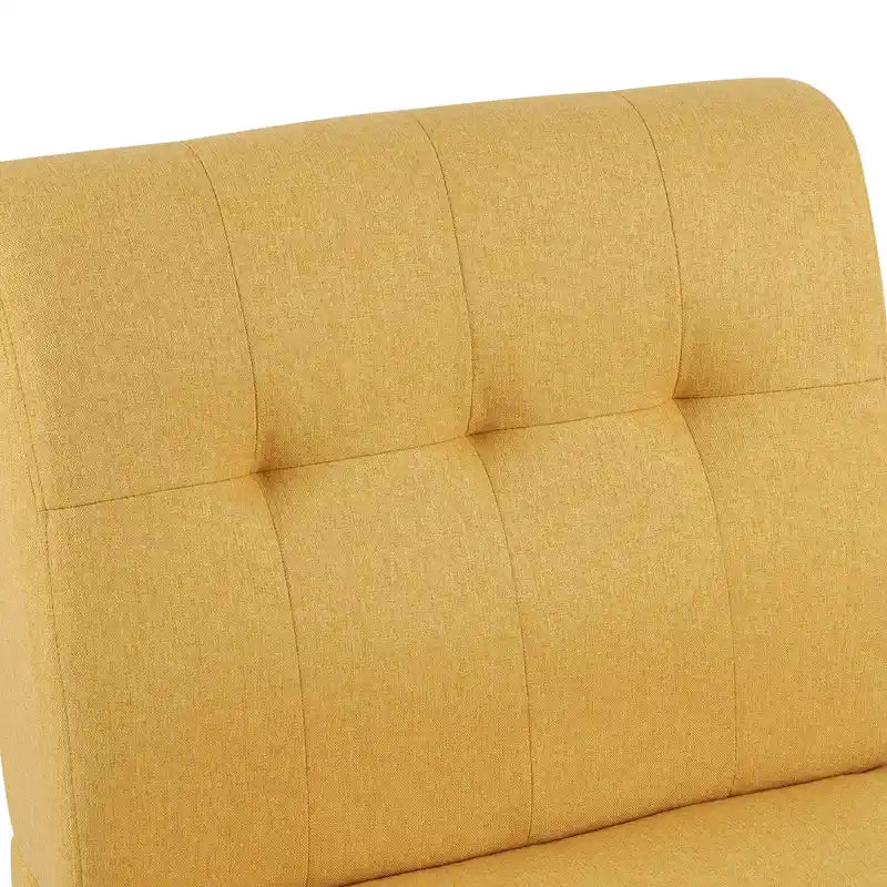 Moderne massiefhouten accentstoel in mid-century-stijl met knoopcapitons, bijzetstoel voor lounge of woonkamer