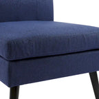 Moderne massiefhouten accentstoel in mid-century-stijl met knoopcapitons, bijzetstoel voor lounge of woonkamer
