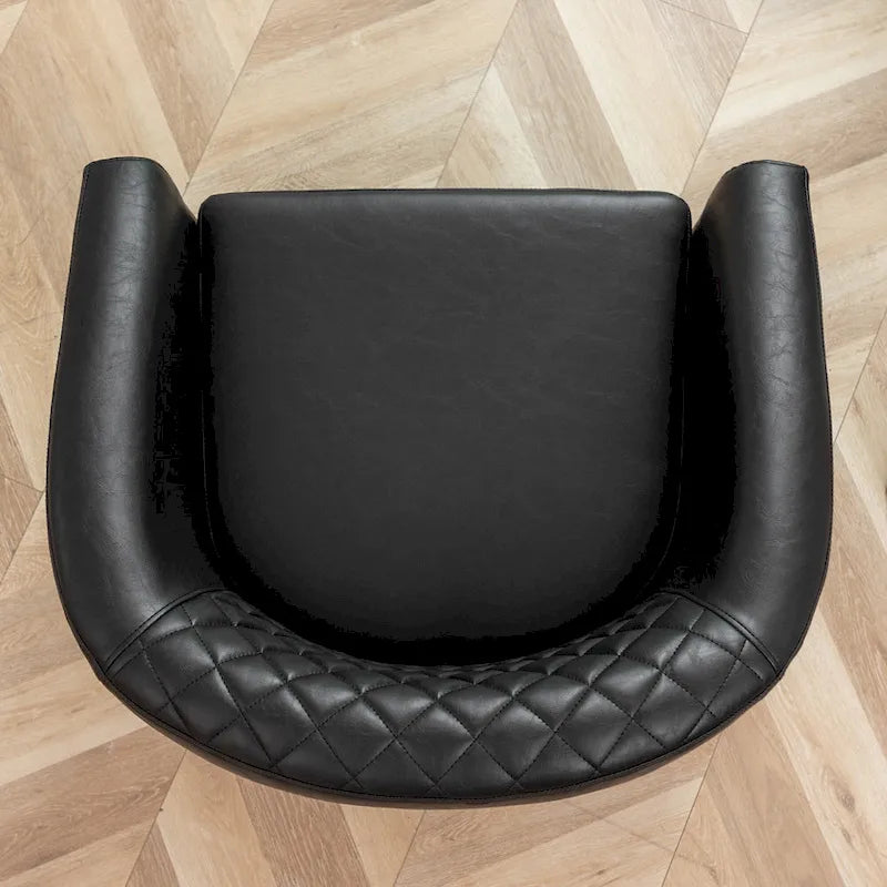 KINWELL 29 PU Faux Leather Club Armchair with Nailheads, Set of 2
