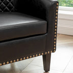 KINWELL 29 PU Faux Leather Club Armchair with Nailheads, Set of 2