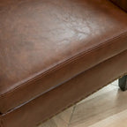 KINWELL 29 PU Faux Leather Club Armchair with Nailheads, Set of 2