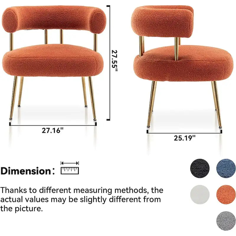Poltrona moderna glamour d’accento SEYNAR, comoda, imbottita, con schienale aperto e gambe dorate, per toeletta