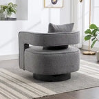 29W Boucle Upholstered Swivel Armchair Single Sofa