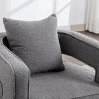29W Boucle Upholstered Swivel Armchair Single Sofa
