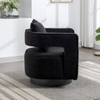 29W Boucle Upholstered Swivel Armchair Single Sofa